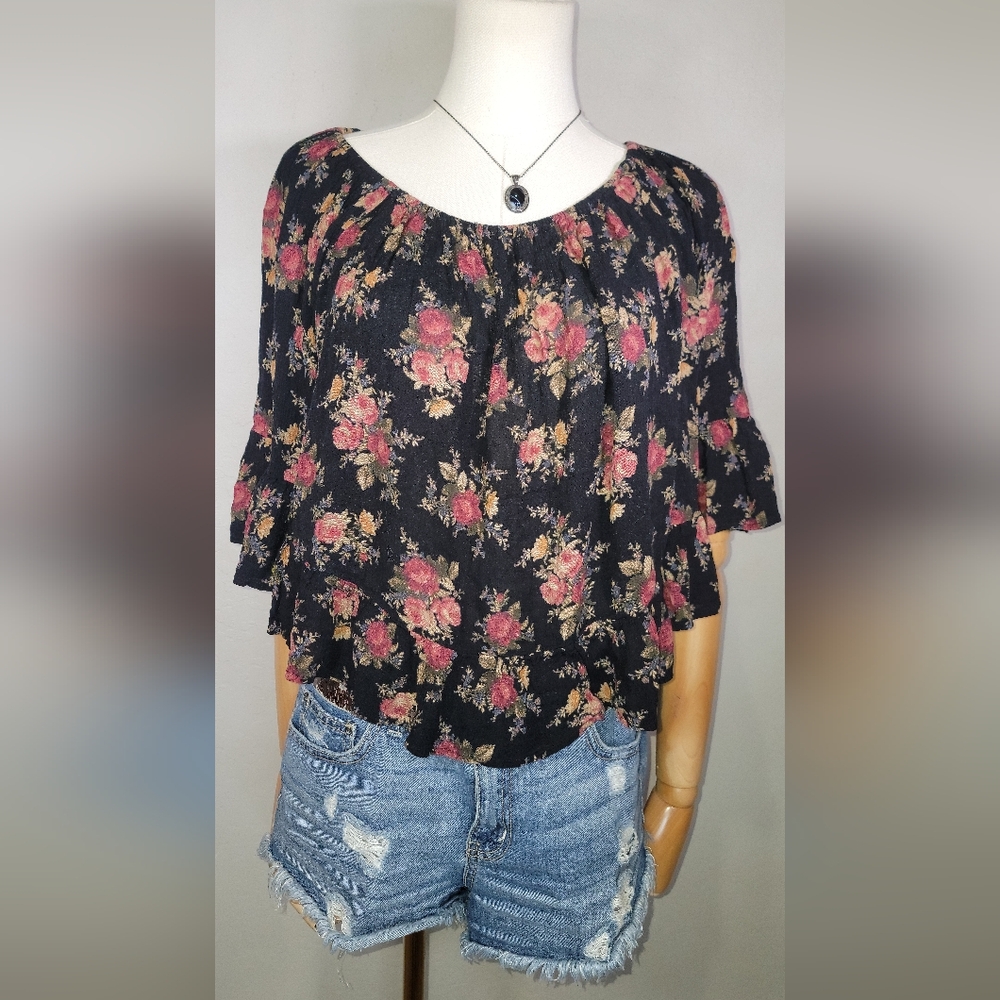 Denim & Supply Ralph Lauren Floral Blouse Off Shoulder  Size Sm